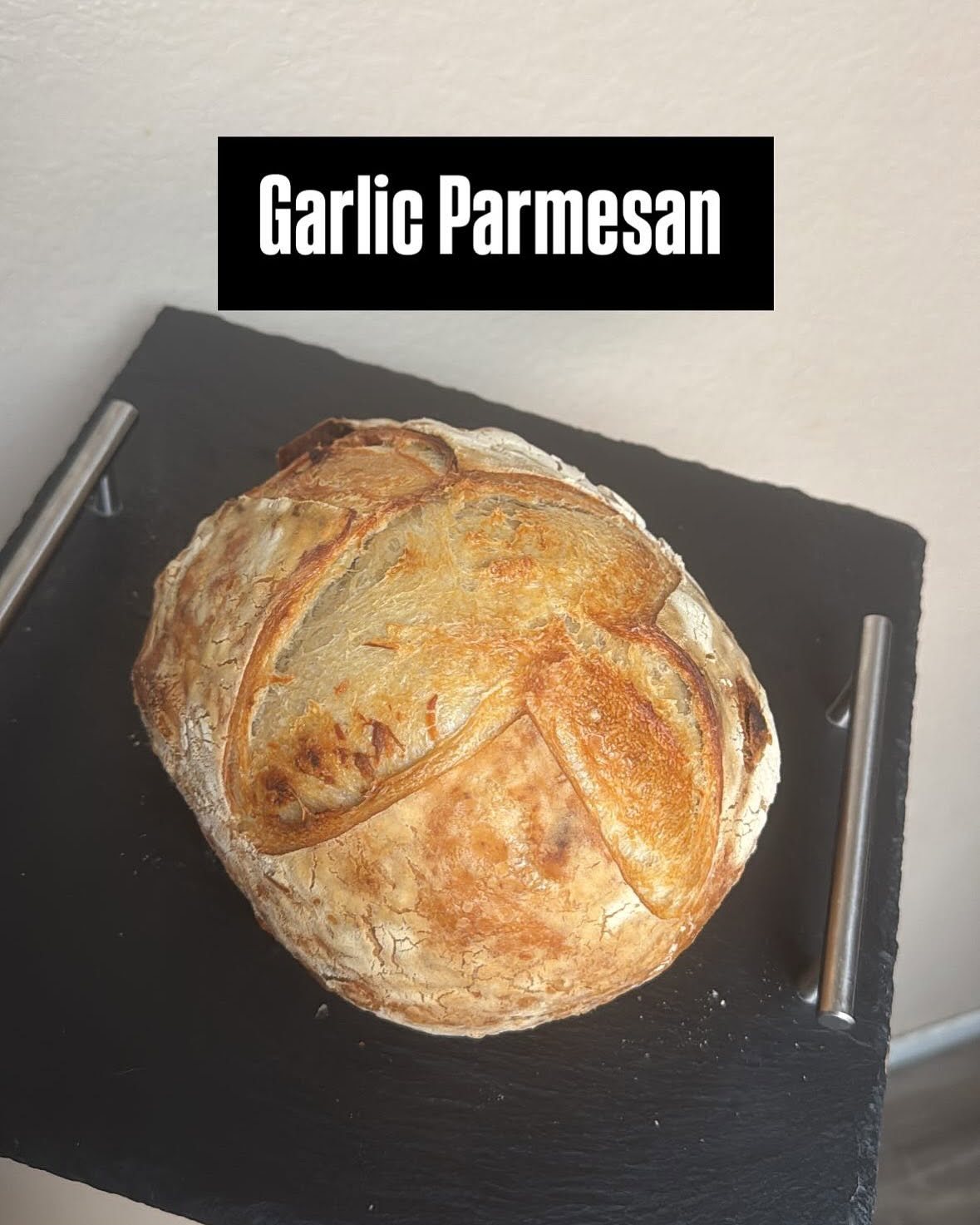 Garlic parmesan sourdough loaf